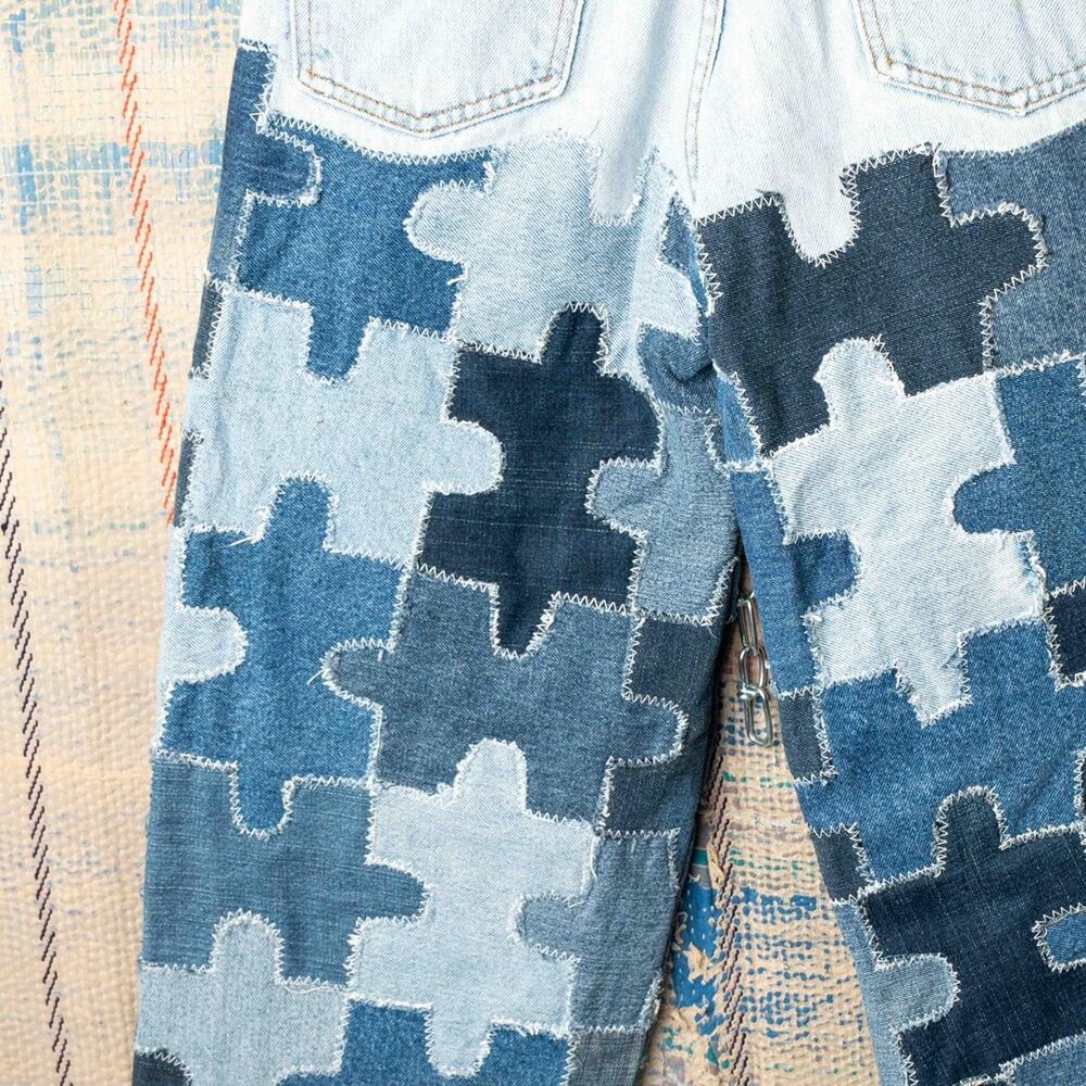Custom levis patchwork jeans 34 x 30 - Picture 4 of 5